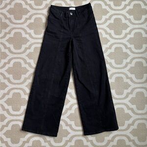 Mango Black Wide-Leg Jeans